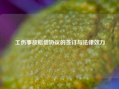 工伤事故赔偿协议的签订与法律效力