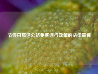 节假日高速公路免费通行政策的法律审视