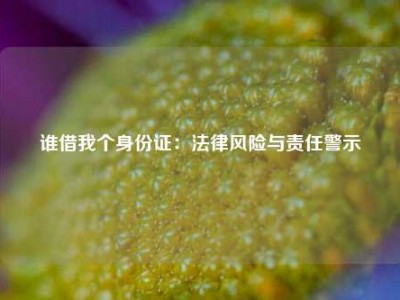 谁借我个身份证：法律风险与责任警示