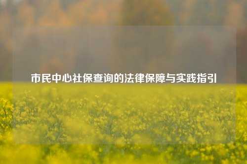 市民中心社保查询的法律保障与实践指引