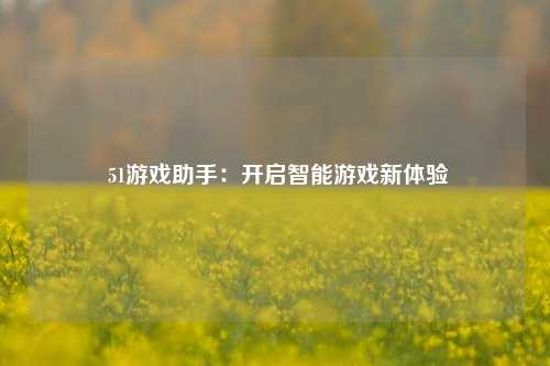 51游戏助手:开启智能游戏新体验